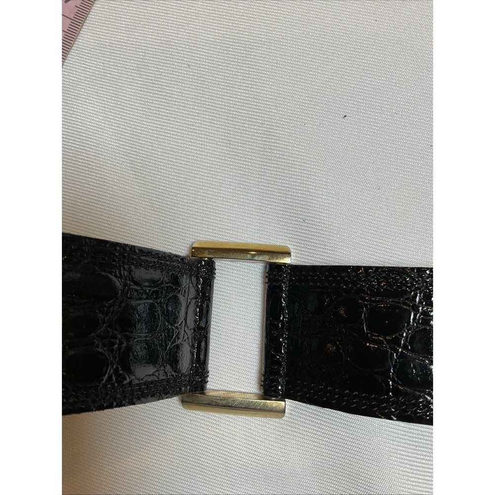 Bergdorf Goodman Crocodile Statement Belt Modular Rings Patent Wide Size 30 - Picture 12 of 12